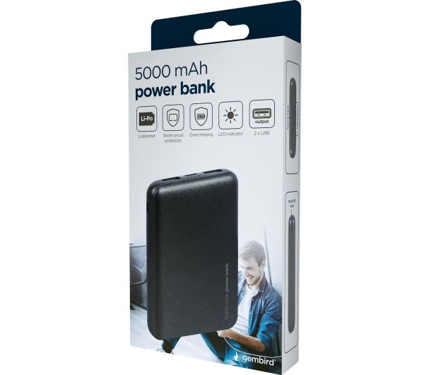 GEMBIRD 5000 mAh czarny PB05-02 - 1100953 - zdjęcie 6